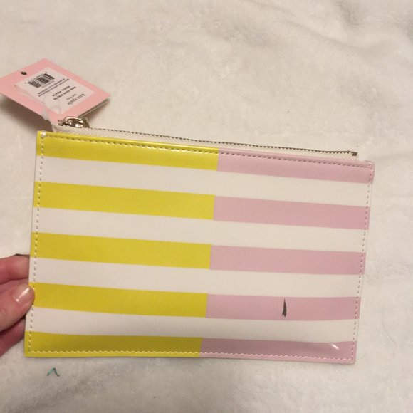 kate spade Two-Tone Stripe Pencil Pouch nwt *FLAWED/PLEASE READ* - Picture 3 of 4